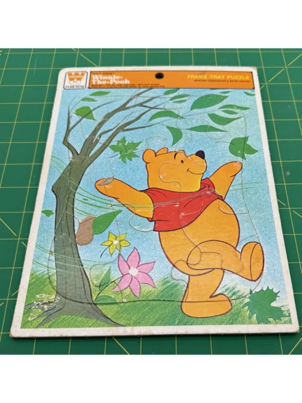 Vintage Disney Pinocchio Pooh And Toot Toot Cardboard Frame Tray Puzzle READ
